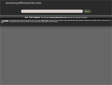 Tablet Screenshot of memoryoftheworld.com